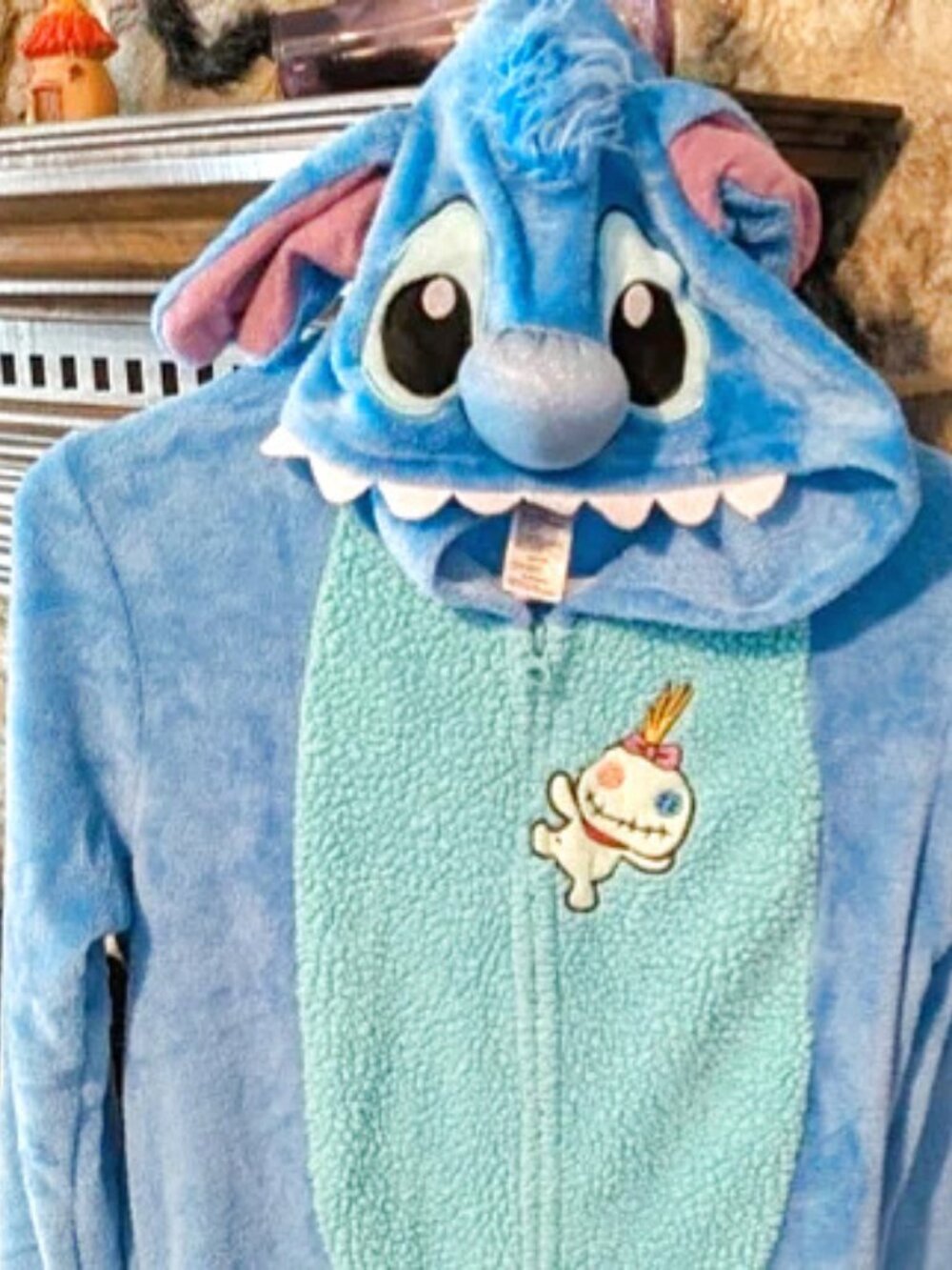 Disney Stitch Women's Plush Hooded Onesie XS